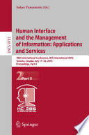 Human Interface and the Management of Information  Applications and Services