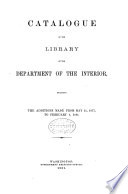 Catalogue Of The Library Of The Department Of The Interior