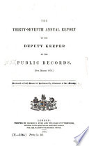 Annual Report of the Deputy Keeper of the Public Records