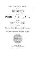 Annual Report of the Trustees of Public Library of the City of Lynn for the Year Ending ...