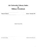 Air University Library Index to Military Periodicals