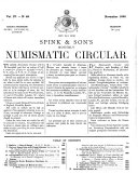 The Numismatic Circular and Catalogue of Coins, Tokens, Commemorative & War Medals, Books & Cabinets