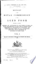 Report of the Royal Commission on the Aged Poor