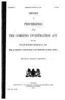 Report of Proceedings Under the Combines Investigation Act for the Year Ended March 31  1911    