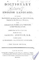 A Dictionary of the English Language     Abstracted from the folio edition     The tenth edition Book