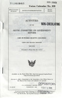 Activities of the House Committee on Government Reform