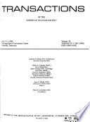 Transactions of the American Nuclear Society