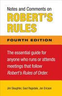 Notes and Comments on Robert's Rules, Fourth Edition