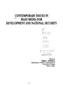 Contemporary Issues in Mass Media for Development and National Security