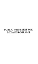 Department of the Interior and Related Agencies Appropriations for 2001: Public witnesses for Indian programs, additional written testimony