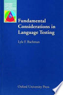 Fundamental Considerations in Language Testing Book