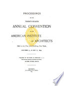Proceedings of the ... Annual Convention of the American Institute of Architects