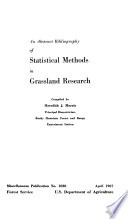 An Abstract Bibliography of Statistical Methods in Grassland Research Book PDF