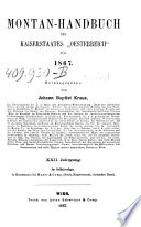 Montan-Handbuch des österreichischen Kaiserthums