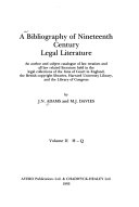 A Bibliography of Nineteenth Century Legal Literature