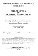 Reproduction in Domestic Ruminants III