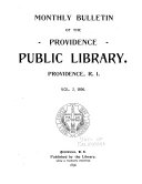 Monthly Bulletin of the Providence Public Library