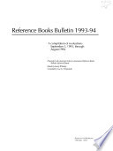 Reference Books Bulletin, 1993-1994