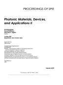 Photonic Materials, Devices, and Applications II