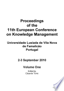 ECKM2010 Proceedings of the 11th European Conference on Knowledge Management Book
