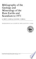Bibliography of the Geology and Mineralogy of the Rare Earths and Scandium to 1971 Book
