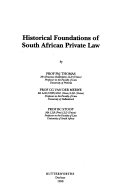 Historical Foundations of South African Private Law Book