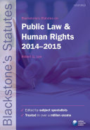 Blackstone's Statutes on Public Law and Human Rights 2014-2015