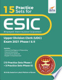 15 Practice Sets for ESIC  Employees    State Insurance Corporation  Upper Division Clerk  UDC  Exam 2021 Phase I   II Book