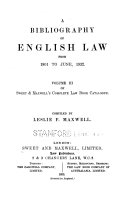 A Bibliography of English Law    