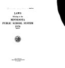 Laws Relating to the Minnesota Public School System