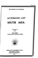Accessions List, South Asia