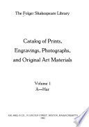 Catalog of Prints, Engravings, Photographs, and Original Art Materials