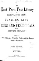 Finding List of Books and Periodicals in the Central Library    