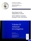 Final Report of the Independent Counsel in Re  Madison Guaranty Savings   Loan Association