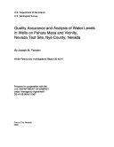 Quality Assurance and Analysis of Water Levels in Wells on Pahute Mesa and Vicinity, Nevada Test Site, Nye County, Nevada