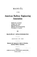 Manual of American Railway Engineering Association     Ed  of 1929 Book