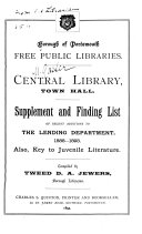 Supplement and Finding List of Recent Additions to the Lending Department, 1888-1893