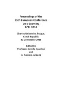 ECEL 2016 - Proceedings of the 15th European Conference on e- Learning  
