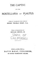The Captivi and the Mostellaria of Plautus