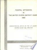 Federal Offenders In The United States District Courts