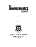 Index Of Research Results