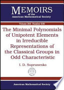 The Minimal Polynomials of Unipotent Elements in Irreducible Representations of the Classical Groups in Odd Characteristic