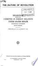Hearings  Reports and Prints of the Senate Committee on Foreign Relations