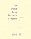 The World Bank Research Program 2004