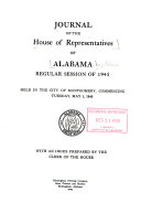 Journal of the House of Representatives, State of Alabama