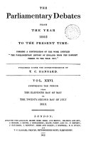 The Parliamentary Debates from the Year 1803 to the Present Time:: 11