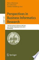 Perspectives In Business Informatics Research