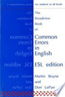 The Broadview Book of Common Errors in English   ESL Edition