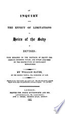 An Inquiry Into the Effect of Limitations to Heirs of the Body in Devises