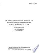 Influence of Crystal Structure  Orientation  and Solubility on Adhesion and Sliding Friction of Metal Single Crystals in Vacuum Book